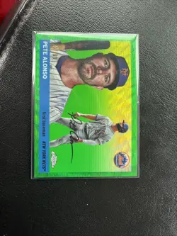 2025 Topps Chrome Platinum Pete Alonso Green Wave Refractor /99 #193 Mets - Image 1