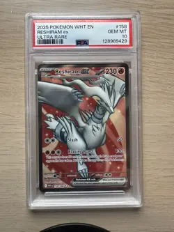 Reshiram Ex 158/086 - Full Art Rare White Flare Pokemon Card - PSA 10 - Image 1