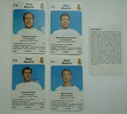 REAL MADRID - Set of 5 - 1970 Dutch Europa-cup Kwartet game card - Image 1