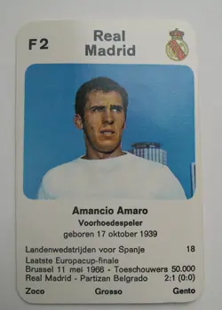 REAL MADRID - Set of 5 - 1970 Dutch Europa-cup Kwartet game card - Image 4