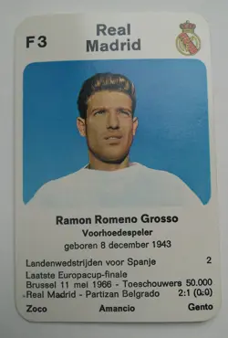 REAL MADRID - Set of 5 - 1970 Dutch Europa-cup Kwartet game card - Image 5