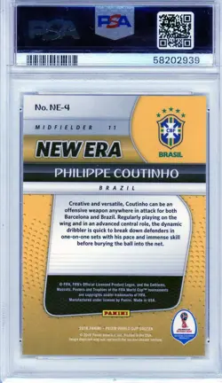 PSA 10 Philippe Coutinho // 2018 Panini prizm world cup // New era - Image 2