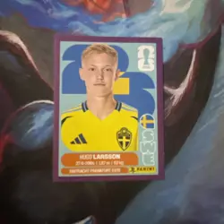 Rare 1/1500 Packs FIFA World Cup 2026 Sticker Hugo Larsson Sweden Purple Border - Image 1
