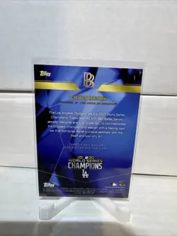 2020 Topps BB 2020 World Series Champions - Clayton Kershaw #1 — #/99 - Image 3