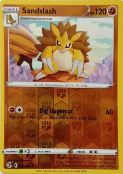 Sandslash Reverse Holo SWSH08: Fusion Strike 132/264 NM - Image 1