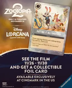 ZOOTOPIA 2 Lorcana 2025 CINEMARK Movie Promo CARD (new unopened) + MOANA - Image 4
