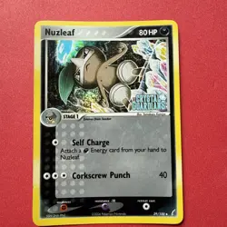 Nuzleaf 39/100 Crystal Guardians Reverse Holo Pokemon Card - Image 1