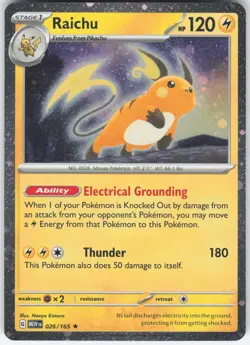 RAICHU (COSMOS HOLO) 026/165 HOLO RARE MISCELLANEOUS CARDS & PRODUCTS POKEMON NM - Image 1
