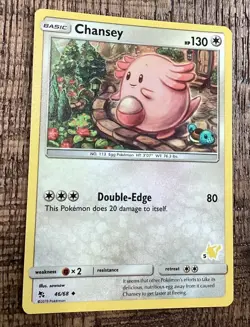 Pokemon Chansey 46/68 Uncommon Card Pikachu Stamped Card - Image 2