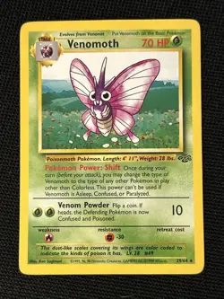 Venomoth 29/64 *Near Mint* Jungle Regular ‘Never Played Card’ - Image 1