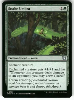 MAGIC: THE GATHERING SNAKE UMBRA 133 UNCOMMON COMMANDER: WILDS OF ELDRAINE NM - Image 1