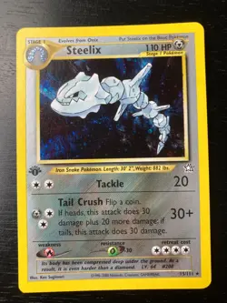 Pokemon Neo Genesis RARE 1st Edition Holo Steelix 15/111. EX/Near-Mint Cond - Image 1