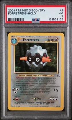2001 Pokemon Neo Discovery Forretress Holo #2/75 PSA 7 NM Vintage WOTC - Image 1