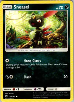 Sneasel Burning Shadows 85/147 Common Pokemon Near Mint - Image 1