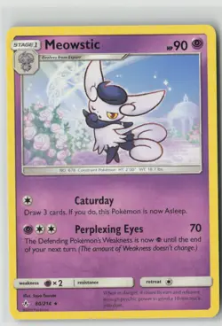Meowstic 80/214 Rare Unbroken Bonds Pokemon Near Mint - Image 1