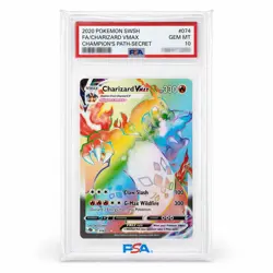 2020 Charizard VMAX Pokemon Card – PSA 10 Style Slab (Custom Fan Display Card) - Image 1