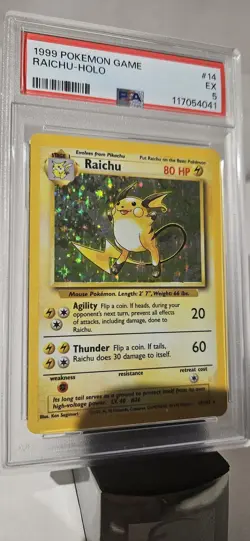 1999 Pokemon Base Set (RAICHU HOLO) GRADED PSA-5 CARD # 14/102 - Image 2