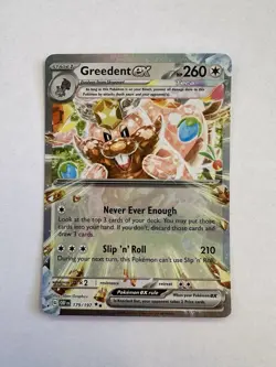Greedent ex 179/197 Double Rare Obsidian Flames Pokemon Near Mint - Image 1