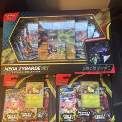 Pokemon 5 Lot 3 Mega Zygarde ex Premium Collection Box Plus (2) 3 Pack Blisters - Image 1