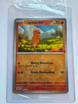 Pokemon Charmander 004/165 GameStop Stamped Promo Reverse Holo 151 SEALED - Image 1