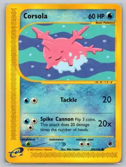 Corsola 102/165 Common Expedition Base Set Pokemon Lightly Played - Image 1