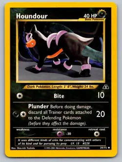 Houndour 39/75 Uncommon Neo Discovery Pokemon Unlimited Lightly Played - Image 1