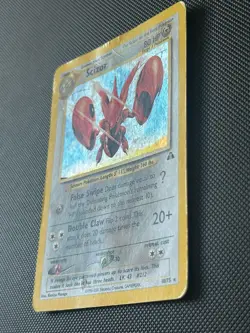 Scizor 10/75 - Neo Discovery Unlimited Holo Rare Vintage Pokemon TCG Damaged - Image 2