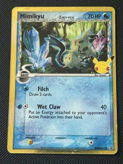 Pokemon TCG Celebrations Mimikyu Delta Species SWSH136 Black Star Promo NM/M - Image 1