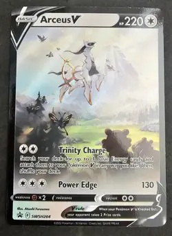 Pokemon TCG Arceus V Holo SWSH204 SWSH: Sword & Shield Black Star Promo Cards - Image 1