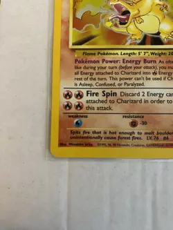 Pokemon TCG 1999 Base Set Charizard 4/102 Holo Rare Unlimited MP - Image 5