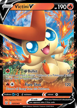 Victini V 021/163 Holo V Rare Battle Styles Pokemon Holo NM/M - Image 1
