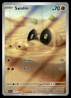 NM SV01: Scarlet & Violet Base Set Sandile Illustration Rare 216/198 Pokemon TCG - Image 1