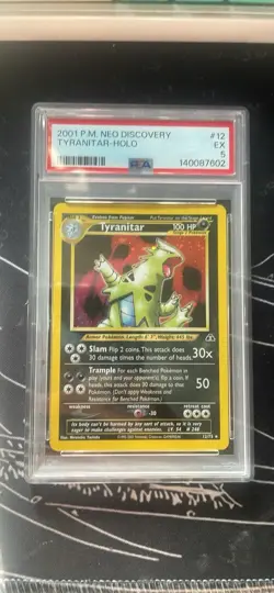 Pokemon Tyranitar 12/75 Neo Discovery Holo Rare Unlimited English 2001 PSA 5 - Image 1
