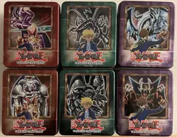 Yu-Gi-Oh 1996 tins (empty). Set Of 6 Vintage Lot! METAL - Image 1