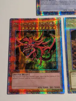 Yugioh Egyption God Card Set LC01-EN001/2/3 QCSR 25th Stamped Slifer Ra Obelisk - Image 3