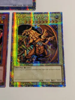 Yugioh Egyption God Card Set LC01-EN001/2/3 QCSR 25th Stamped Slifer Ra Obelisk - Image 4