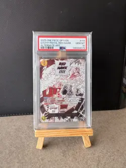 2025 One Piece OP11 EN #114 G/G/ F/F Pistol Red Hawk ALT ART PSA 10 GEM MINT - Image 2