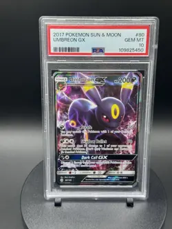 Pokemon PSA 10 2017 Sun & Moon Umbreon GX 80/149 English Holo Ultra Rare - Image 1