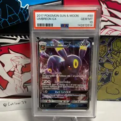2017 POKEMON SUN & MOON #80 UMBREON GX PSA 10 - Image 1