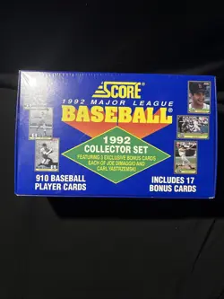 1992 Score Collector Set Factory Sealed (Blue) Box with 17 Bonus Cards 910 Cards - Image 1