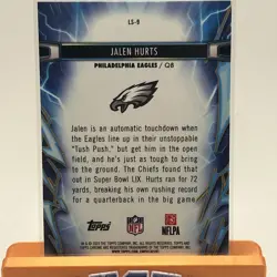 2025 Topps NFL Cosmic Chrome Jalen Hurts Lightspeed LS-9 CB1 - Image 2