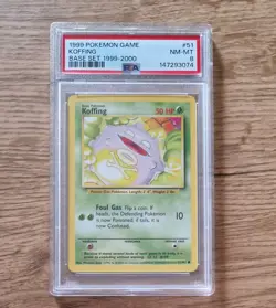 Pokemon TCG Koffing 51 Base Set 1999-2000 4th Print PSA 8 Near Mint WOTC Card - Image 1