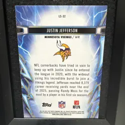 2025 Topps Cosmic Chrome Football Justin Jefferson Light Speed LS-32 Vikings - Image 2