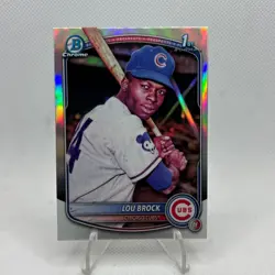 2025 Bowman Draft Lou Brock Chrome Retrofractor Variation 1st SSP #BD-202 Cubs - Image 1
