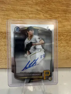 2025 Bowman Draft Chrome Seth Hernandez 1st Prospect Auto PIRATES #1 🔥🔥📈 - Image 1