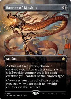 Banner of Kinship (Borderless) 352 Rare Foundations Magic: The Gathering NM - Image 1