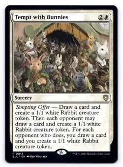 Tempt with Bunnies NM Commander: Bloomburrow 13 MTG Regular - Image 1