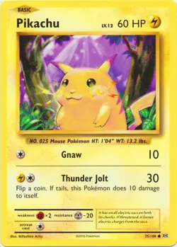 Pikachu 35/108 Common Evolutions Pokemon Lightly Played - Image 1
