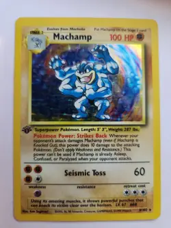 Machamp Base Set Holo Pokemon Card WOTC - Image 1