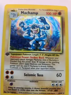 Machamp Base Set Holo Pokemon Card WOTC - Image 2